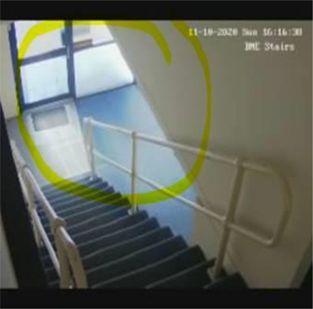 Although this triggered motion sense on the camera due to the shadow moving past the window, this image was deemed a false alarm by Calipsa and not sent to the automation system for immediate action.